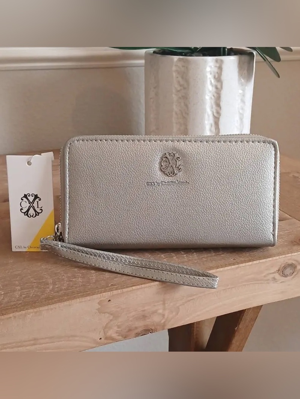NWT CXL by Christian Lacroix Brandy Pebble Double Zipper Wallet